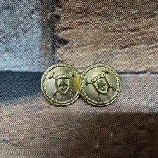 Ralph Lauren Replacement Buttons Gold Tone Solid Metal Pair 2 Pieces Polo Crest