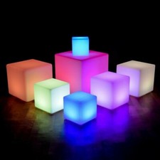 Tabouret Cube Lumineux À LED Changeant De Couleur Imperméable Pour Bar Mariage