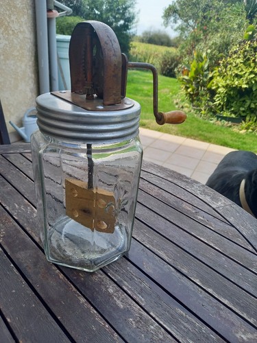 Baratte ancienne verre avec - baratte,