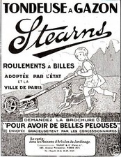 "Antique Advertising ""1925 STEARNS Lawnmower"