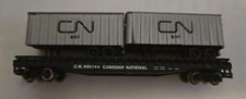 MiniTrix N PiggyBack Flat Car CN #665144 with 2 Trailers