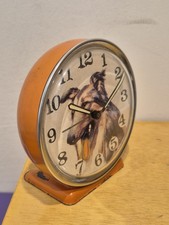 ancien réveil mécanique animé chien Colley Lassie vintage années 60 no Bayard 