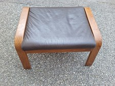 Ancien Repose Pied En Cuir