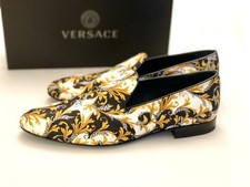 MSRP $750 Versace Men's Barocco Print Slipper loafers , Size 12US (45 EUR)