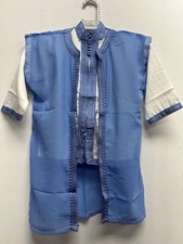Boy's Moroccan 3pc Jabador Kids Thobe Set Jubbah Bisht Djellaba Sky Blue Size 4