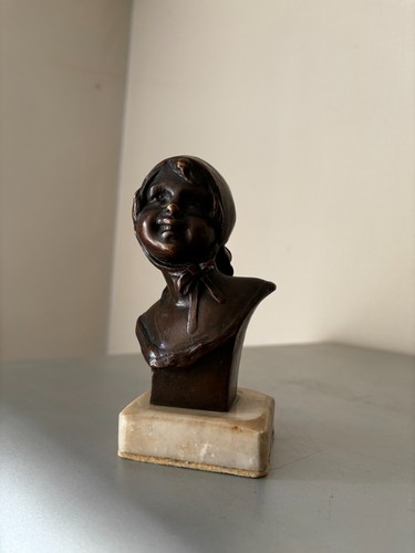 Ancien buste bronze fillette - ancien,