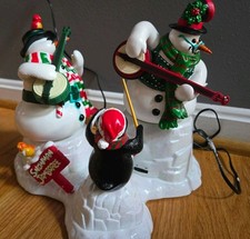 Mr. Christmas Dueling Musical Banjo Snowmen As Seen In Baby Einstein -READ NOTES