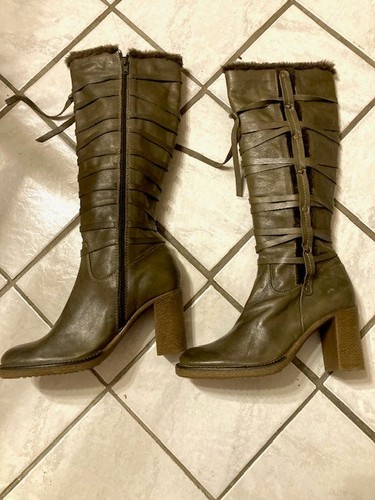 Bottes femme cuir kaki - femme, t37