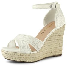 Femmes Sandales Compensées Talon Compensé Bride Cheville Espadrille
