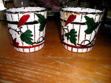 FAIENCE ANCIENNE D' ORCHIES - 2 CACHE-POTS  -   MOULINS aux LOUPS  