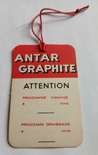 Etiquette ancienne de vidange Antar graphite