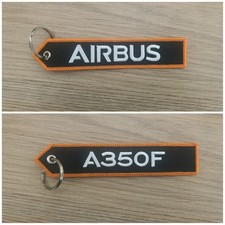 Porte Clé Brodé Avion Flamme