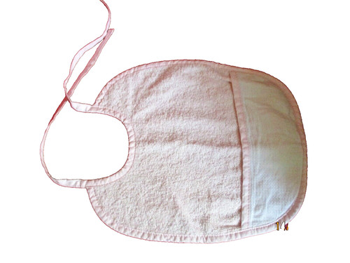 Bavoir rose dmc broder - rose,