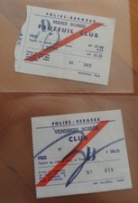 RARE COLLECTOR - LOT OF 2 OLD CLUB CHAIR TICKETS - SHEPHERD FOLLIES