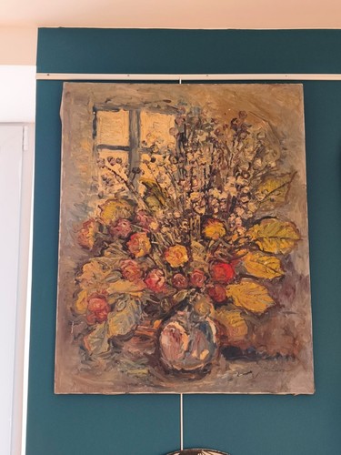 Huile sur toile bouquet - huile,