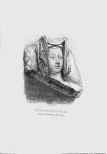 1871 Rare gravure pierre tombale Musée de La Rochelle lithographie de VARIN