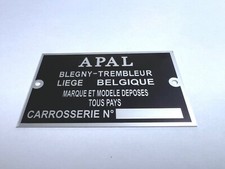 Plaque constructeur BUGGY APAL - Vin plate APAL