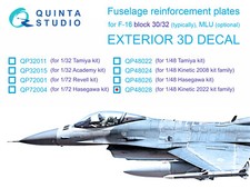 Plaques de renfort Quinta Studio 1/48 F-16 bloc 30/32 (outil Kinetic 2022)