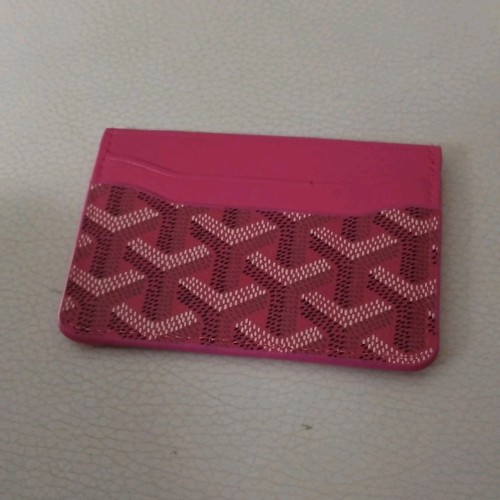 Goyard porte cartes cuir rose - goyard,
