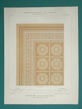 PARQUET FLOOR Oak Mahogany Maple M. Blumer of Strasbourg - 1845 COLOR Print