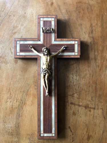 Crucifix ancien bois avec - bois,