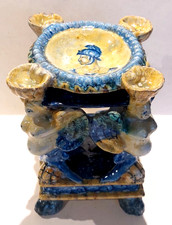 ITALIE Rare Salière en faience majolique Urbino Montelupo Deruta Salt Saliera