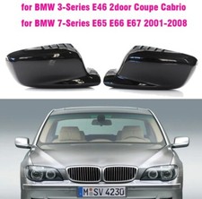 Coques Retroviseur Noir pour BMW Serie 3 E46 Coupé Cabriolet 7 E65 E66 E67
