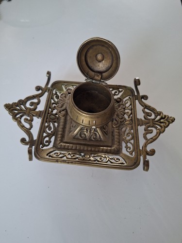 Encrier ancien metal - ancien, doré