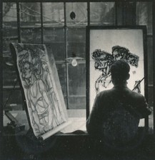 Stained glass workshop 5 contacts silver 6 x 5.5 master glassmaker model cardboard