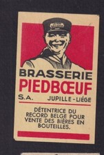Antique Tag Matches Belgium BN149627 Brasserie Piedboeuf 1