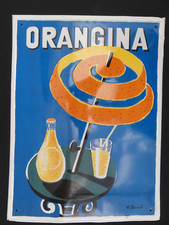 30 x 40 - metal plate - Orangina embossed advertising sheet -