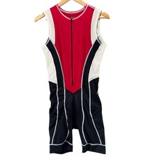 DeSoto Forza Hybrid Trisuit Mens Black Red White Sleeveless Compression Size M