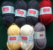 7 pelotes 50g dif.coloris phildar "OXYGENE" 25% laine 40%acryl. 35% chlorofibre