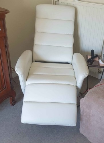 Fauteuil relax cuir - fauteuil, blanc