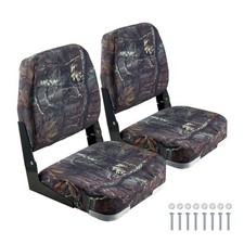 Siège de bateau à dossier bas rabattable avec coussin en éponge camouflage