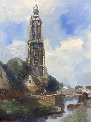 Tableau signé gouache fin xix - gouache,