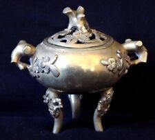 Brule perfume gilded bronze china Old censer incenser burning chinese mark XIX