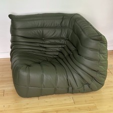 Authentic Ligne Roset Togo Corner Seat Green Leather, Open Box