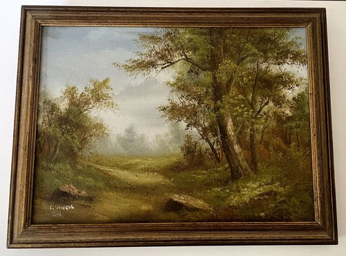 Tableau paysage signé - , c
