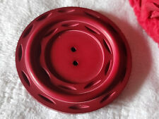 Gros bouton rouge mat vintage  XXL trous veste 4,4 cm ref 1344