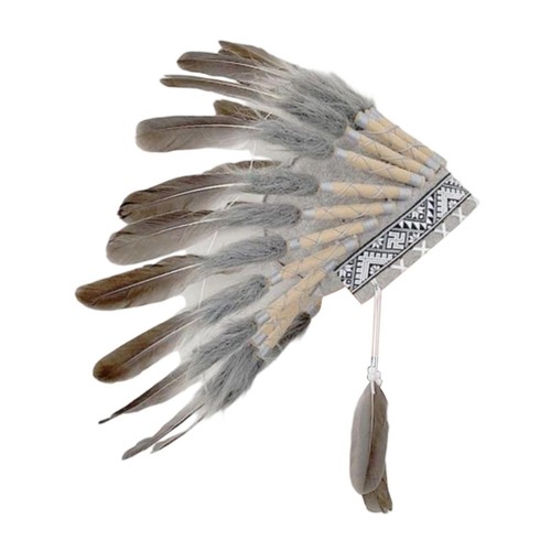 Coiffe indienne plumes - coiffe, en