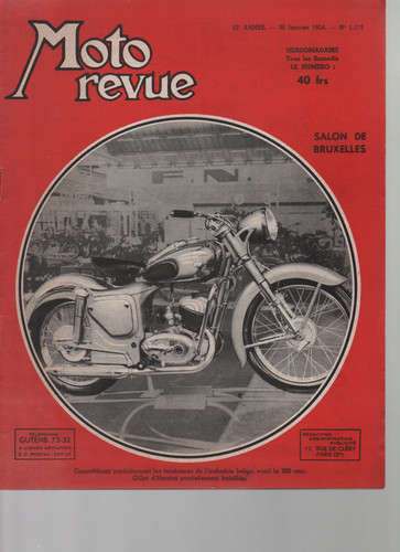 Moto revue n01172 1954 salon - moto,