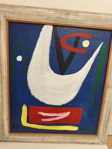 Tableau abstrait ancien signé