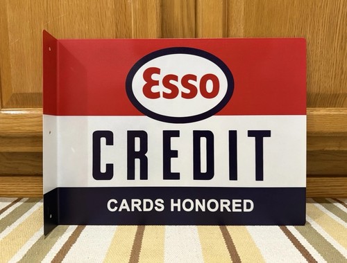 Esso credit card flange - card, sign