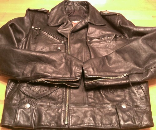 Veste cuir noir - en,