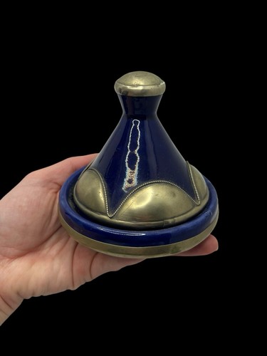 Tajine mini métal bleu - tajine,