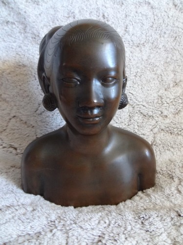 Ancien bronze buste femme - buste, de
