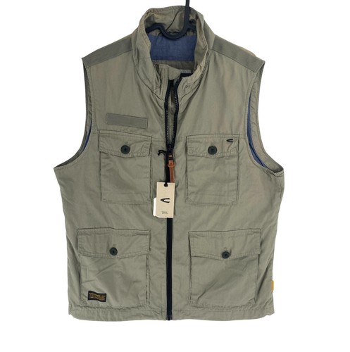 Gilet coton gris camel - gilet,