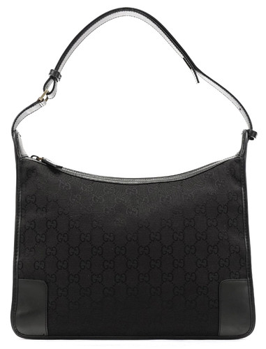 Black leather shoulder bag - leather,