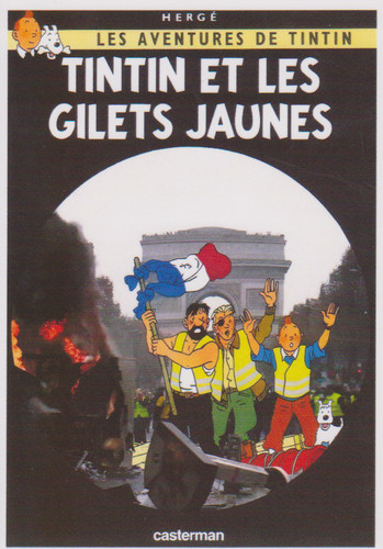Tintin gilets jaunes - tintin, le